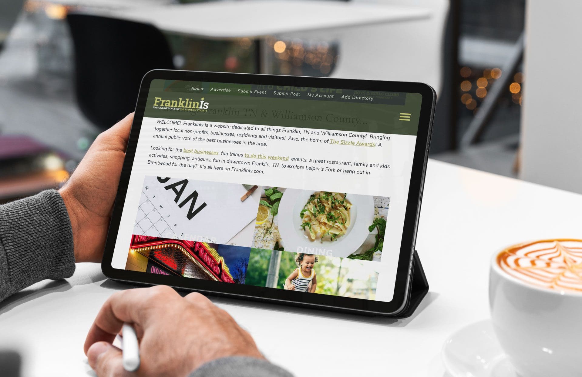 JLB website design on ipad