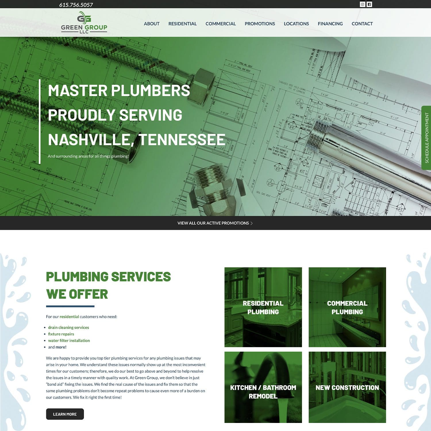plumbing service website - JLB, Best Web Design and Web Development Company in Nashville, Brentwood, and Franklin