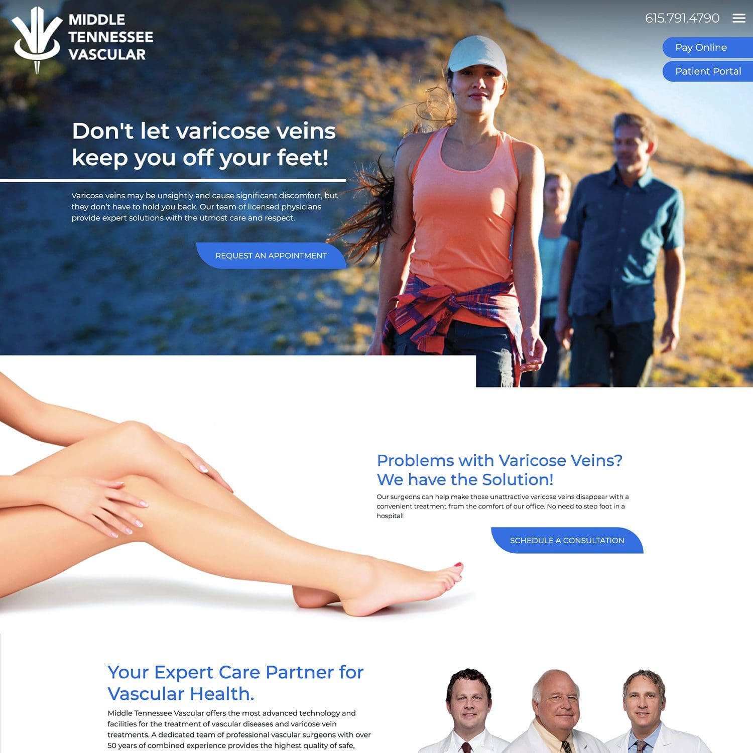 vascular healthcare website - JLB, Best Web Design and Web Development Company in Nashville, Brentwood, and Franklin