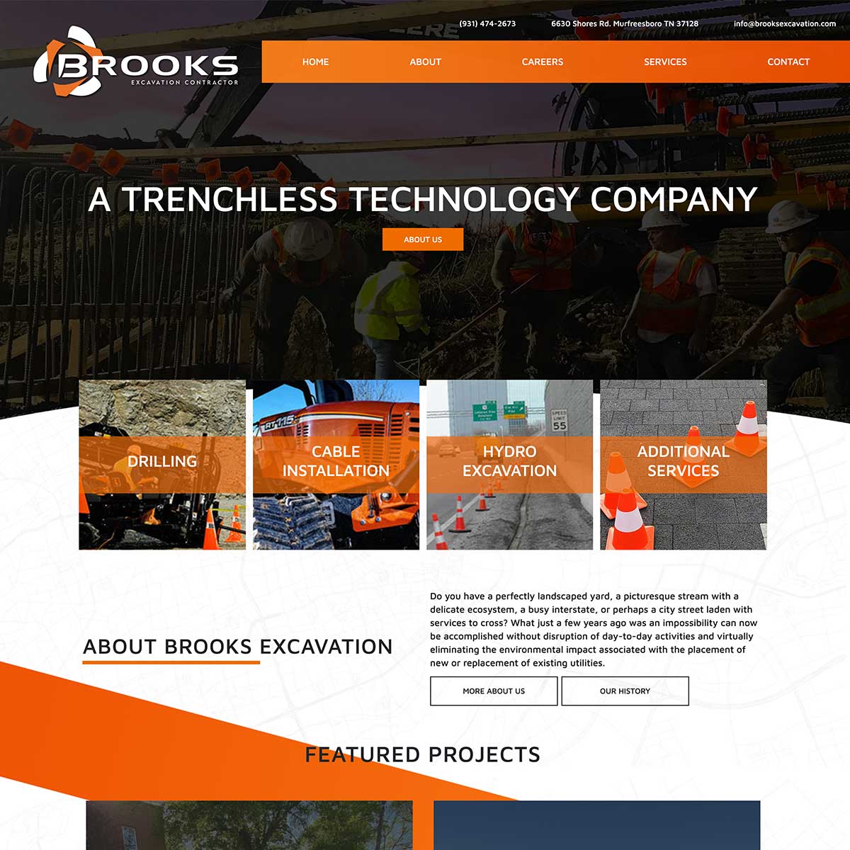 brooks website after jlb web designers worked together to recreate it in nashville