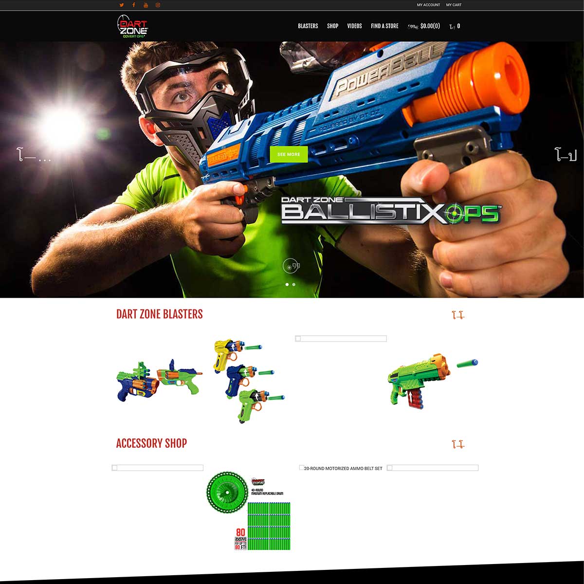 dart zone website before jlb web designers worked together to recreate it in franklin