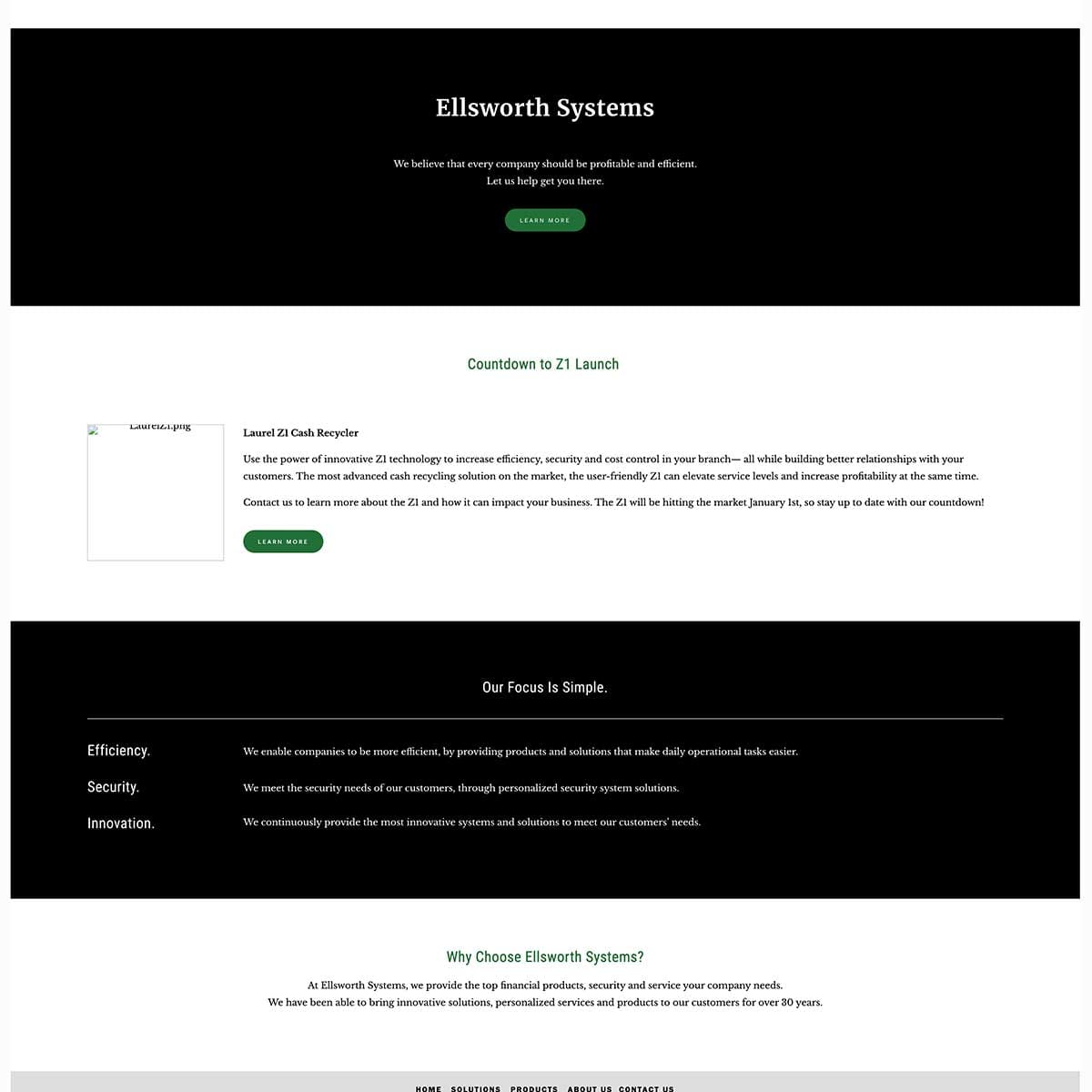 ellsworth website before jlb web designers worked together to recreate it in nashville