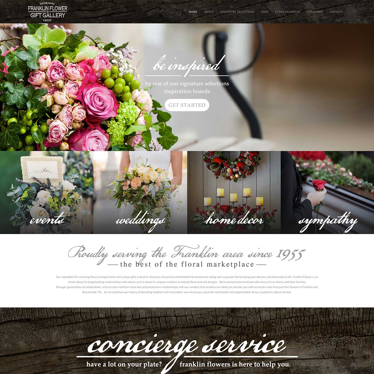 franklin flowers website after brentwood web designers worked together to recreate it to include digital marketing and seo support