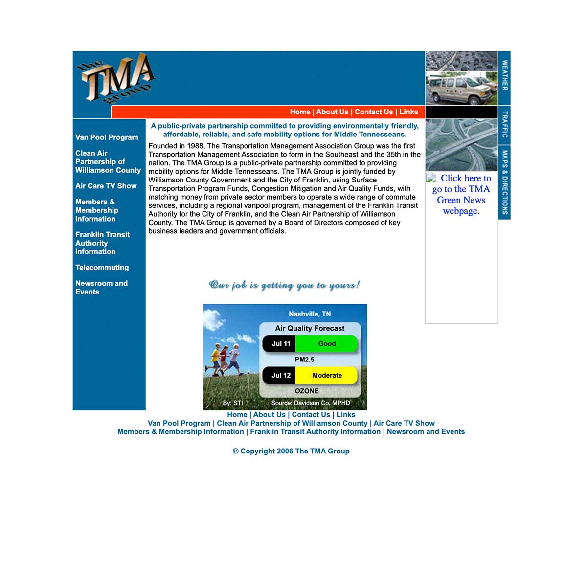 tma group website before jlb web designers worked together to recreate it in nashville tn