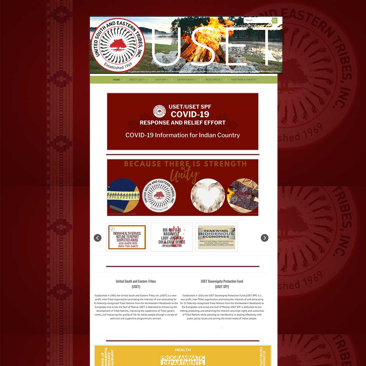 uset website before jlb web designers worked together to recreate it in franklin