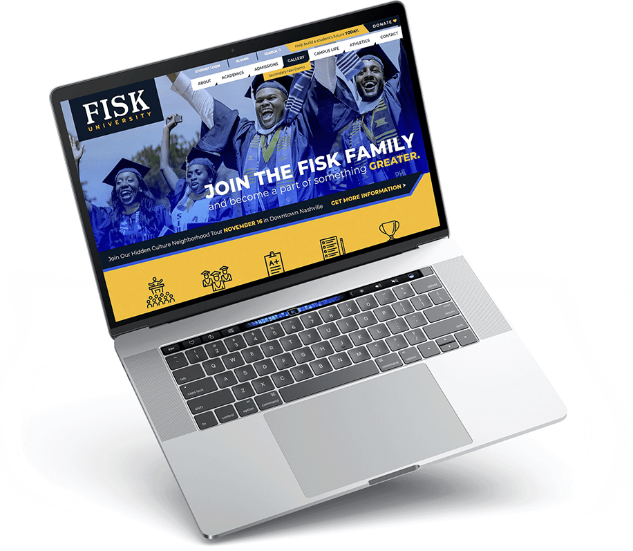 university website design example on a macbook pro that showcases the best design qualities in nashville