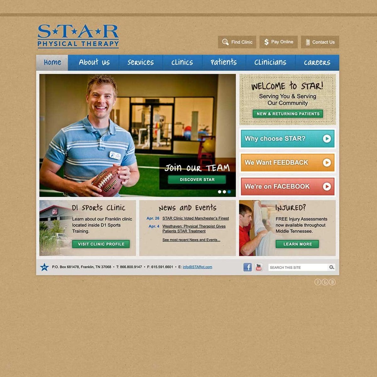 previous website design for star before the best web design company in brentwood tn redesign the site